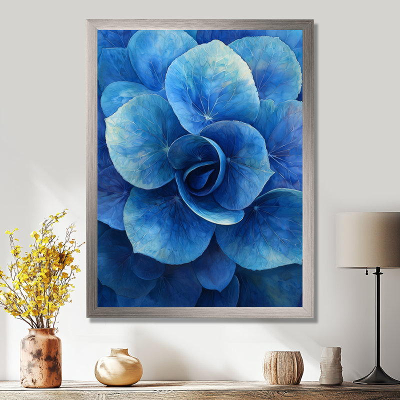 Edna - impressions sur toile florales, Reproduction encadrée d'une seule photo, Argent argent, H 32 po x l 24 po
