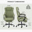 Fauteuil de bureau ergonomique avec repose-pieds en tissu vert ergonomique