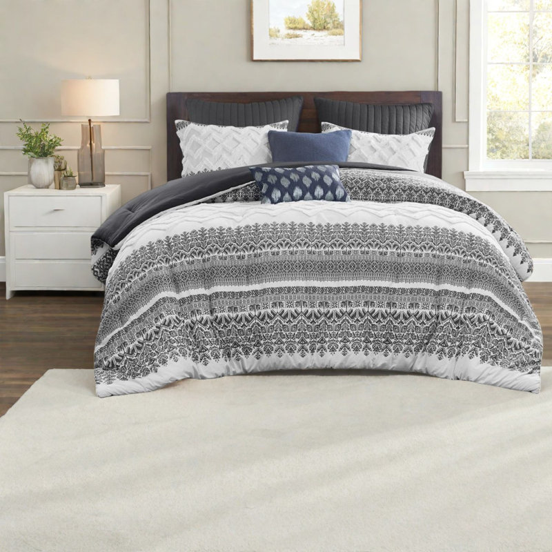 Ensemble de literie en coton chenille de style campagnard, hypoallergénique, confort moderne pour lit double / grand