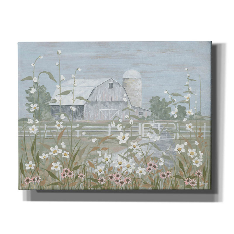 Toile épique Graffiti «Distress Barn In Spring» par Tanya Nyp, 34 po x 26 po, H 26 po x l 34 po