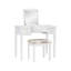 Coiffeuse à plateau avec miroir rabattable, 2 tiroirs et tabouret à motif de papillons 36 po Fidelmar-24748880