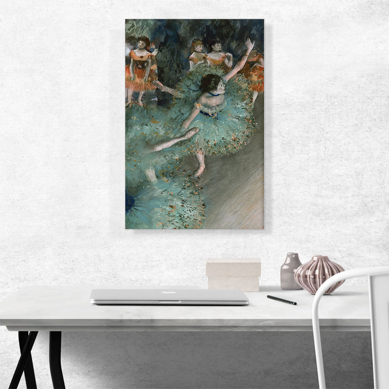 «Swaying Dancer In Green 1879» par Edgar Degas - peinture sur toile tendue, H 26 po x l 18 po x P 1,5 po