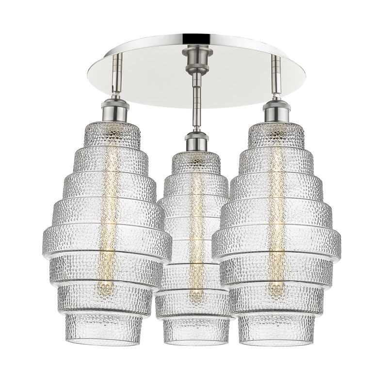 Plafonnier encastré Cascade, Nickel poli, Fumée