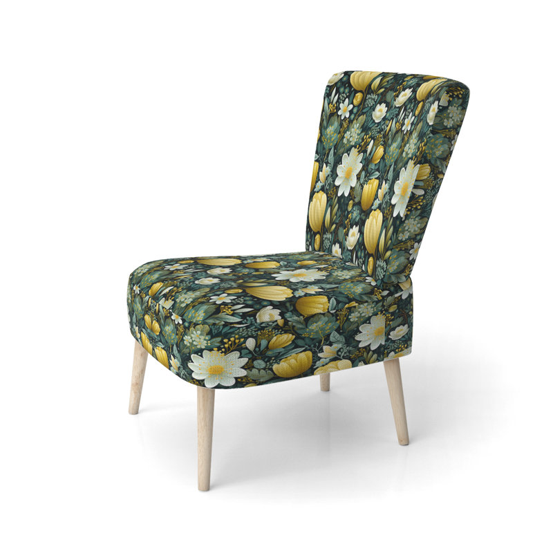 Motif Botanical Bliss Boho - Chaise d'appoint rembourrée scandinave, chaise d'appoint Botanical Nature