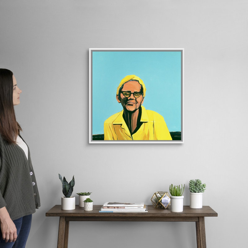 «Cuban Portrait» par Marjorie Weiss, reproduction sur toile, H 26 po x l 26 po x P 1,75 po, Cadre blanc