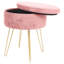 Harbour Housewares Round Velvet Storage Footstools - Pack of 2-96071821-96071827