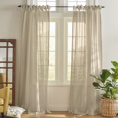 Dupre Linen Blend Sheer Single Curtain Panel