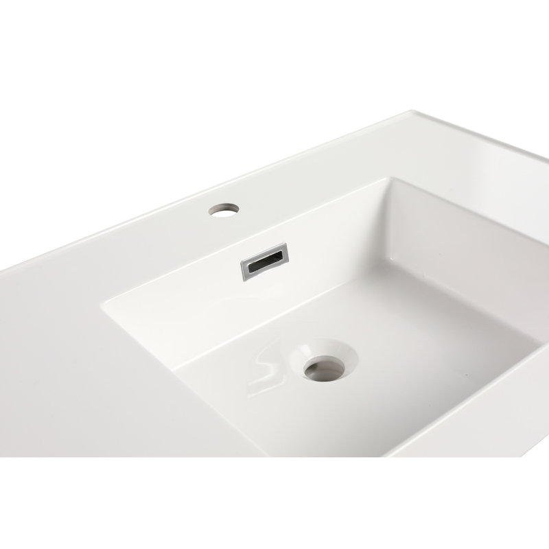 Lavabo de salle de bain en résine 30 po - Lavabo gélifié blanc