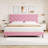 King Modern Upholstered Platform Bed Frame with Adjustable Headboard, Heavy Duty Wood Slats, Noise-Free, No Box Spring Needed, Easy Assembly - Ivory White-92842499-92842508