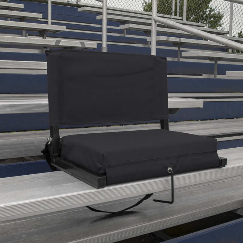 Siège de stade pliant avec coussin, Noir