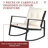 2 - Person Outdoor Dining Set, 3-Piece Outdoor Rattan Rocking Bistro Set with Cushions and Glass Coffee Table-1480451898-1480451897