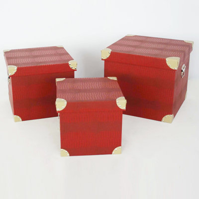 Dimond 3 Piece Faux Leather Accent Trunk