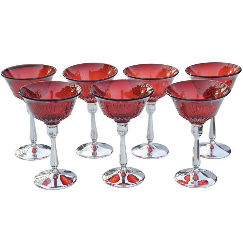 8 oz Verre à pied argenté