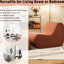 Fauteuil d'appoint confortable avec - courbe ergonomique pour rehausser la posture, rembourrage en mousse haute - configuration orange: l 29 po x 43,88 po; 27 po; support élégant sans assemblage: l 29 po x P 43,88 po-137075957