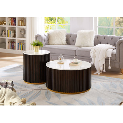 Dainis Drum 2 Piece Bunching Table Set by Mercer41