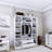 Modern White Wardrobe with Numerous Shelves, 55.1 x 71.7 x 17.7 inches | 100% Melamine Coated Particle Board, Thickness: 0.7 inches | Wall-Mountable Design, Sleek & Functional Storage Solution for Any Room