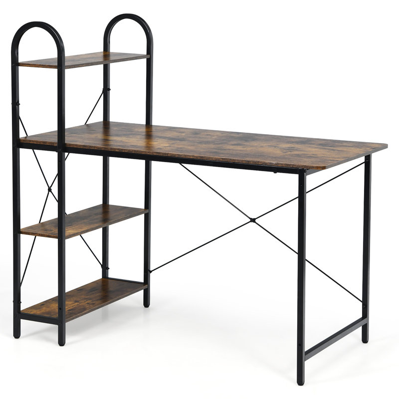 Jessaca Computer Desk, Walnut/Black