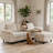 Sectional Sofa, L-Shape 3-seat Couch with Movable Ottoman, Modern Storage Modular Sofa for Living Room,Beige-601294375