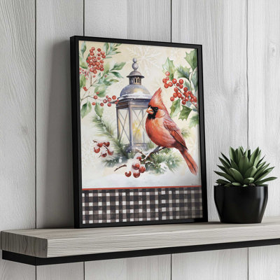 «Christmas Cardinal and Light Post» par Nicole DeCamp, reproduction d'art