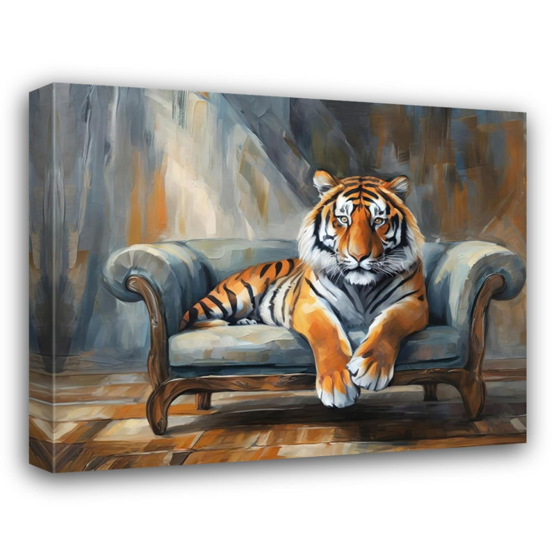 «Lion Couch 2» sur toile, H 26 po x l 32 po