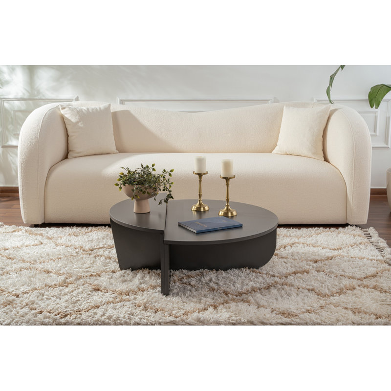 Ensemble de tables basses Modern Anthracite (2 pièces), 35,4 x 11,8 x 23,6 pouces et 33,5 x 13,8 x 11,8 pouces | 100% panneau de particules enduit de mélamine, épaisseur: 0,7 pouce | Design élégant et fonctionnel pour les salons contemporains