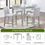 Ensemble de salle à manger 5 pièces à hauteur de comptoir avec table carrée et 4 chaises rembourrées, décor en cristal, design compact, table de salle à manger-1188104258