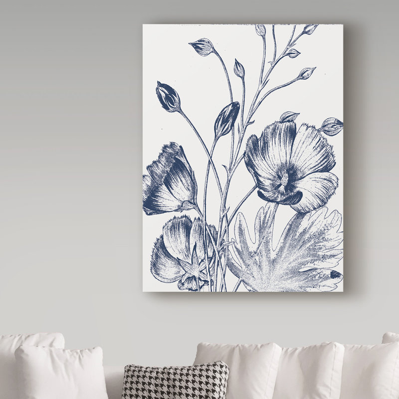 «Botanical Beauty Chalk IX White», reproduction d'impression sur toile tendue, H 19 po x l 14 po x P 2 po