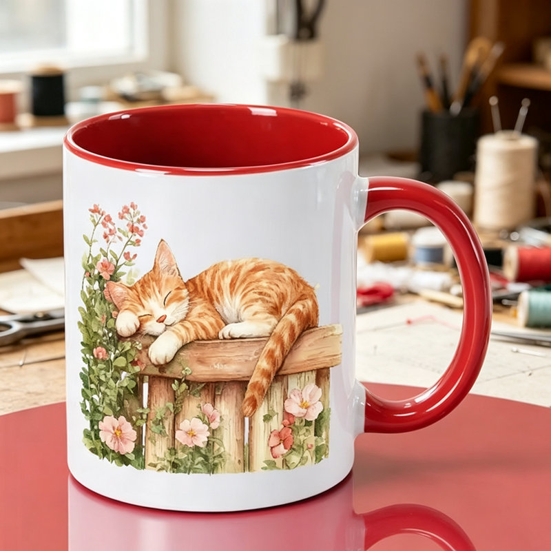 Ceramic Coffee Mug, Red