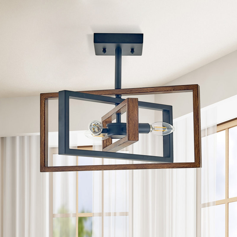 Luminaire suspendu en bois peint 1 lumière WUILBER
