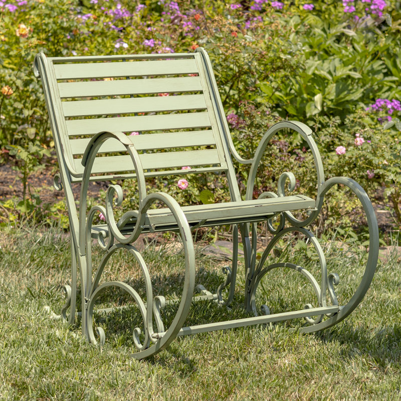 Outdoor Rocking Metal Chair with Cushions