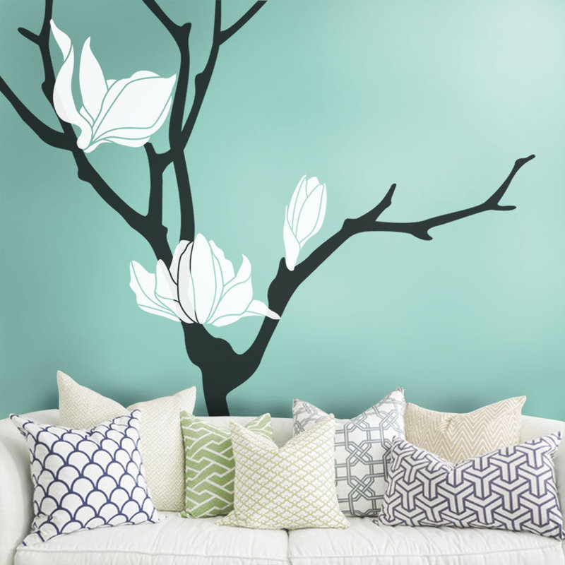 Plants & Flowers Non-Wall Damaging Accent, White
