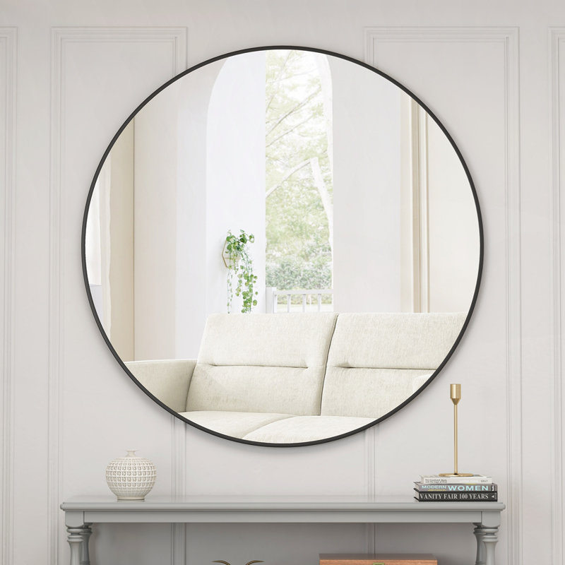 Très grand miroir 48 po, Noir, 48 po x 48 po
