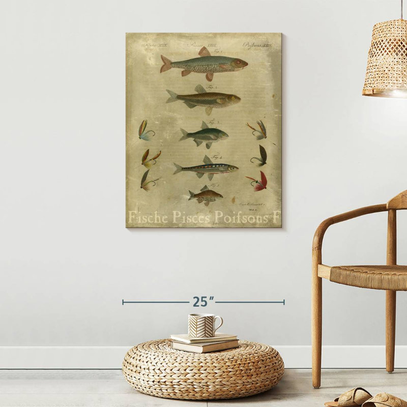 Poissons, composition I, 30" H x 24" W