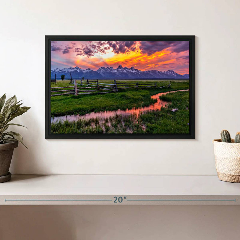 Éclat de Grand Teton, Cadre flottant noir, 13 po x 9 po