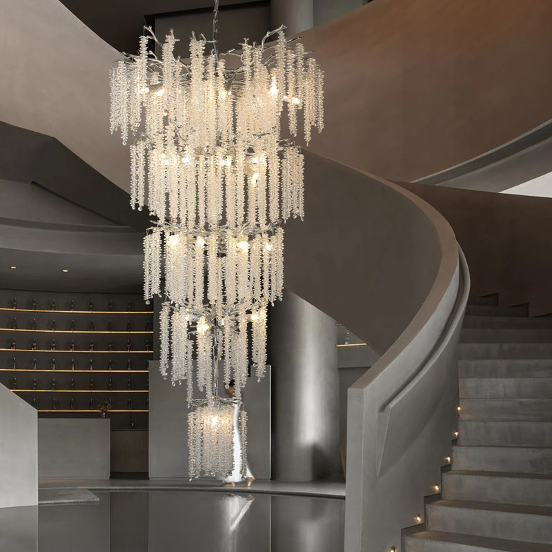 Crystal Chandelier For High Ceilings Tree Branch Chandelier, Large Chandeliers For Foyer Entryway Staircase Living Room