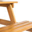 Table de pique-nique d'extérieur en bois d'eucalyptus classique de 59 po avec bancs intégrés et trou pour parasol Shoreham, brun teck pour patio et cour arrière-1718697967-1691493317