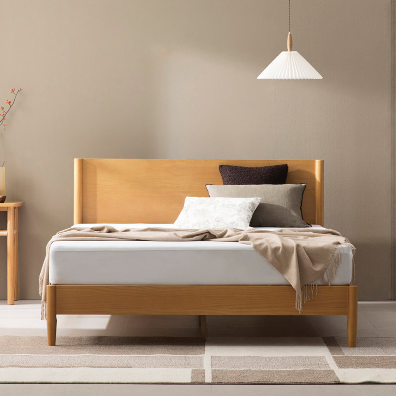 Whitman Low Profile Mid-Century Modern Platform Bed, Complet/Double, Brown