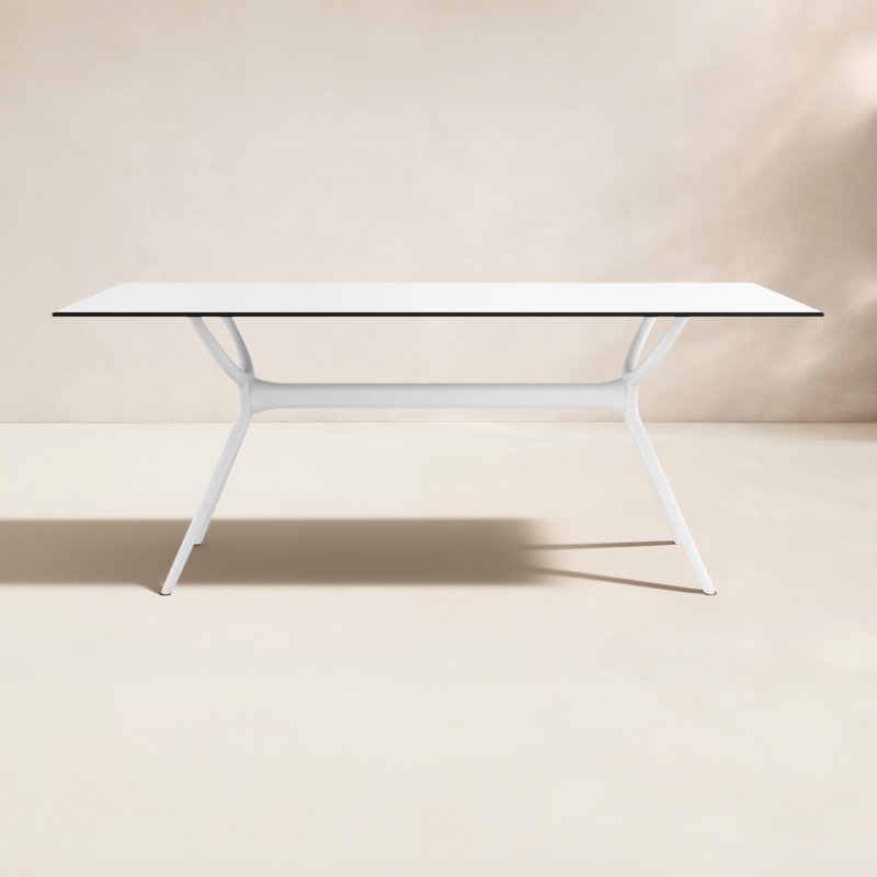 Rectangular Outdoor Dining Table ,, White, 29.5" H x 71" L x 35.5" W