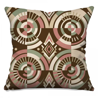 Circular Geometric Pattern Double Sided Throw Pillows