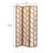 Walnut and Linen Foldable 3-Panel Screen