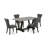 5-Piece Kitchen Dinette Set Included 4 Gotham Grey Kitchen Dining Chairs, Upholstered Seat and High Button Tufted Chair Back and Cement Rectangular Table - Black Finish-164657940-164657931-164657928