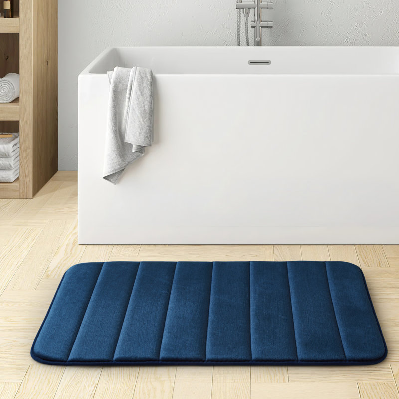 Nasier Memory Foam Non-Slip Bath Mat, Navy, 50x80