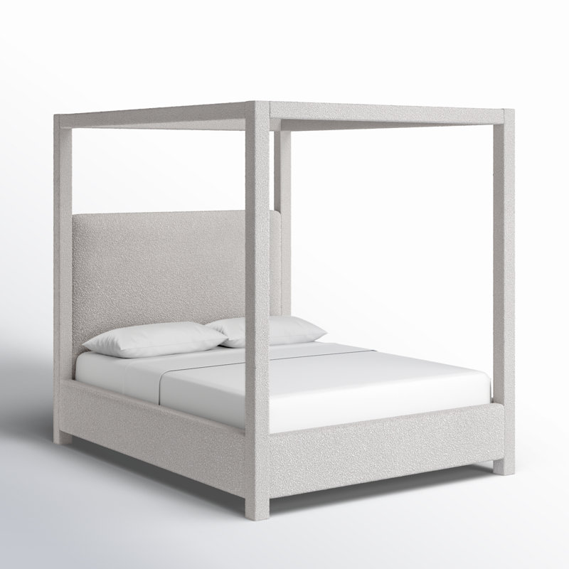 Denn Donnelly Bed, Queen, Cream Boucle Fabric