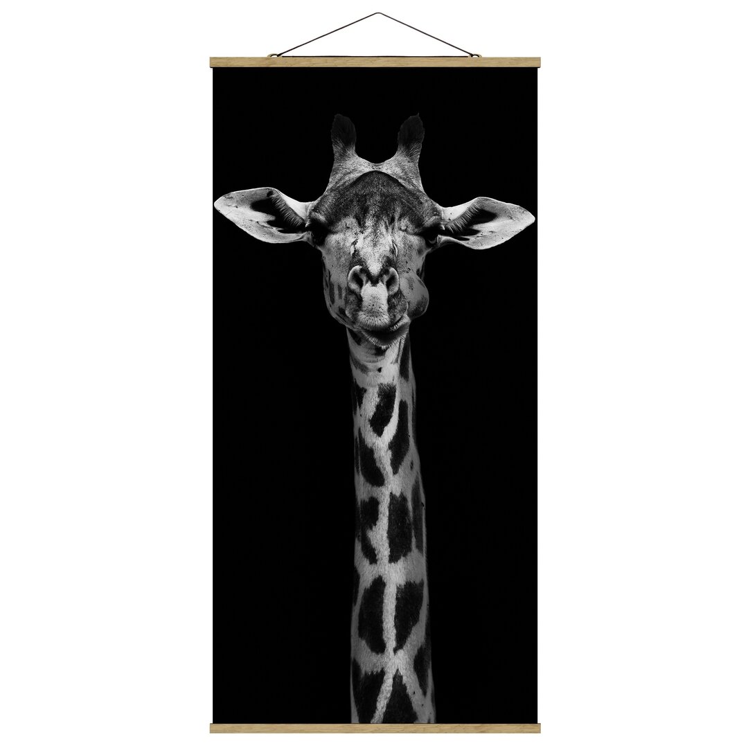 Wandbild Dark Giraffe Portrait