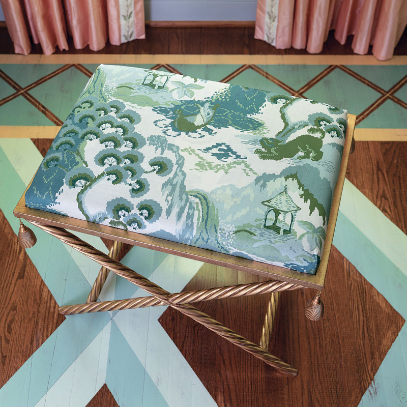 Delfern Polyester Blend Upholstered Bench, Celadon