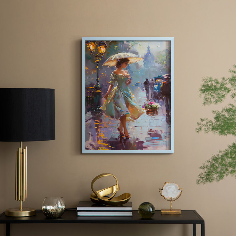 «WOMEN Series CMII», reproduction encadrée - bois massif, H 30 po x l 24 po, Bleu