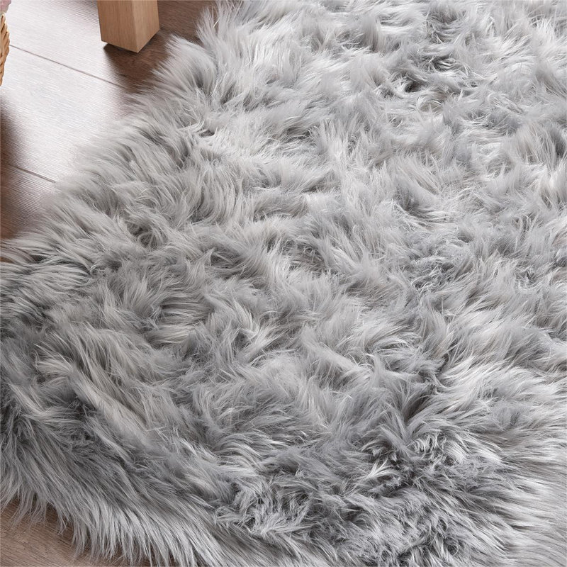 Faux Sheepskin Indoor Rug, Rectangle 3' x 4'