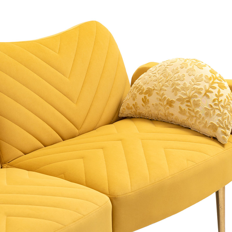 Milvi 64.96'' Reception Sofa, Bright Yellow