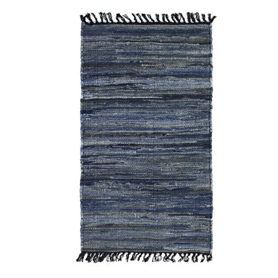French Connection Elisha Machine Washable Denim Chindi Rugs
