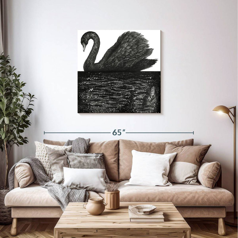 Brampt Black Swan Reflection, 36" H x 36" W